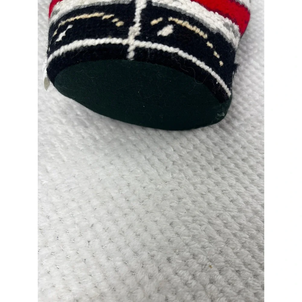 Handmade Needlepoint Santa Claus Holding Cat Christmas‎ Ornament Figurine
